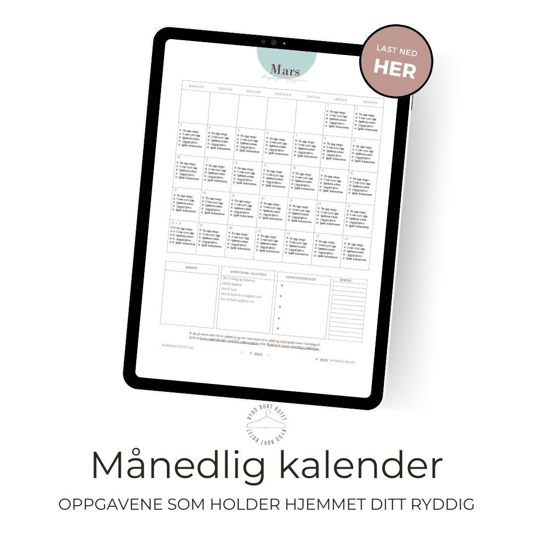 Gratis ryddekalender mars